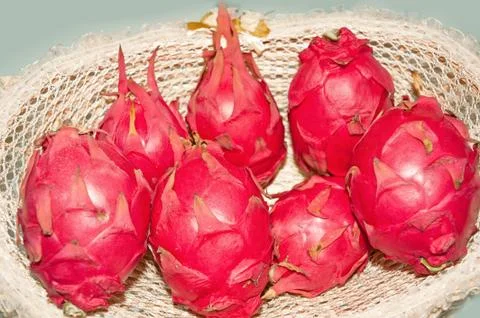 Red dragon fruit Stock Photos