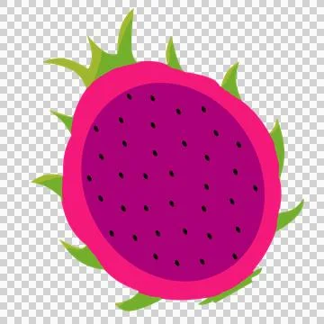 Red dragon fruit red inside summer fruit Stock Illustration