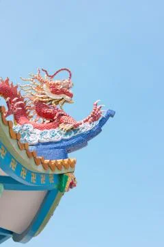 Red dragon on sky Stock Photos
