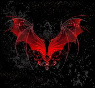 Red dragon wings Stock Illustration