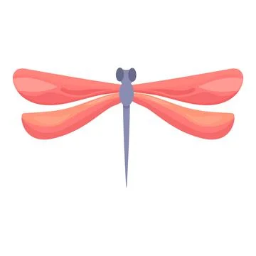Red dragonfly icon cartoon vector. Wing bug Stock Illustration