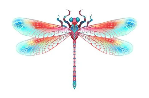 Red dragonfly Stock Illustration