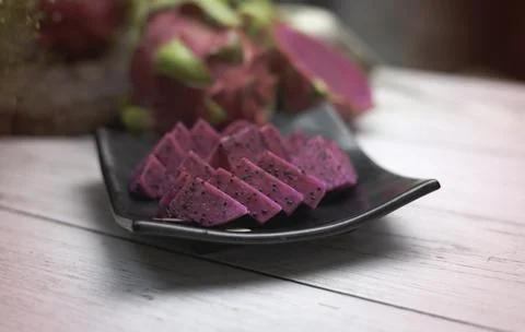 Red Dragonfruit put on background Foto stock
