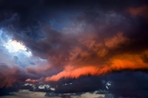 Red Dramatic Clouds Background Stock Photos