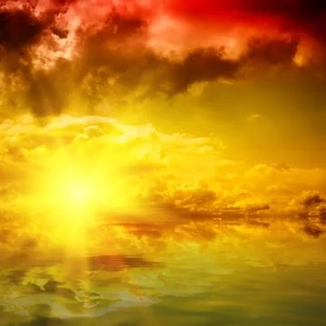 Red dramatic sky Stock Photos