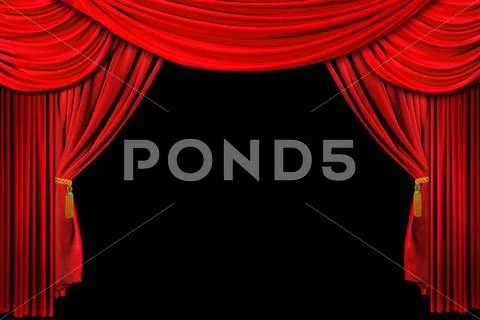 Red draped stage background Stock Illustration