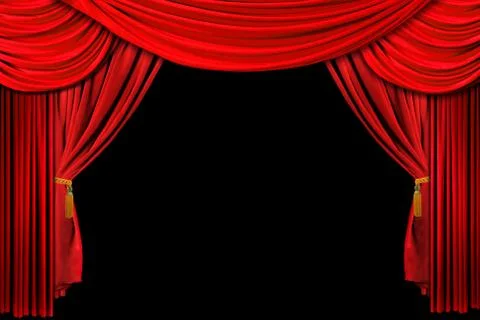 Red draped stage background Illustrazione stock
