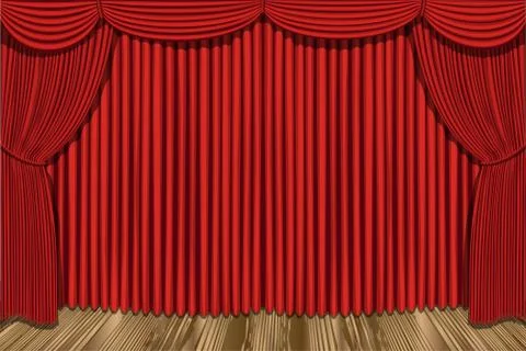 Red drapes Stock Illustration