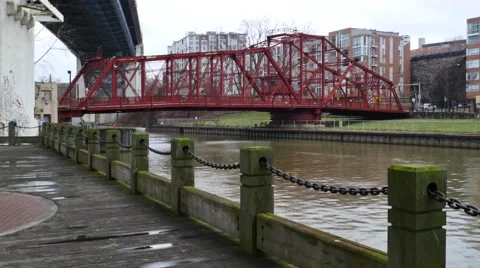 Red Draw Bridge 스톡 동영상 57873690
