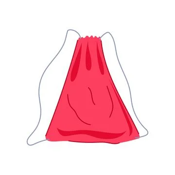 Red drawstring bag representing storage and convenience Stock Illustration