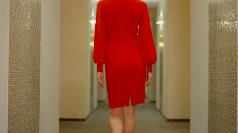 Red dress Stock Footage 128349495