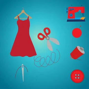 Red dress Stock Illustration