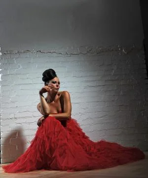 Red dressed 스톡 사진