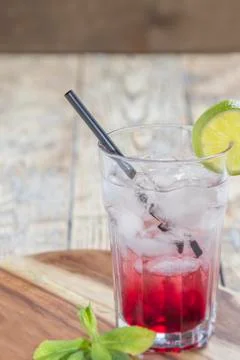 Red Drink on ice Stock Photos