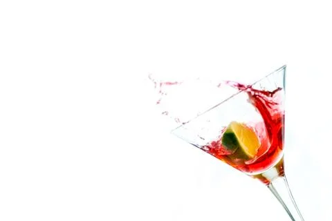 Red drink with lime Foto stock