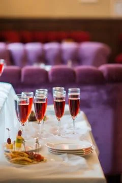 Red drinks on the table Stock Photos