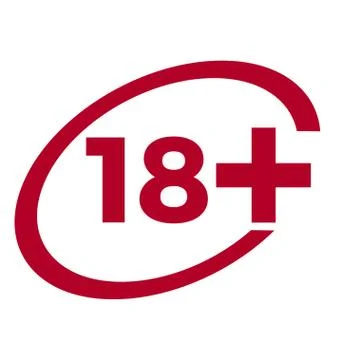 Red drop icon circle with age limit Stock Illustration