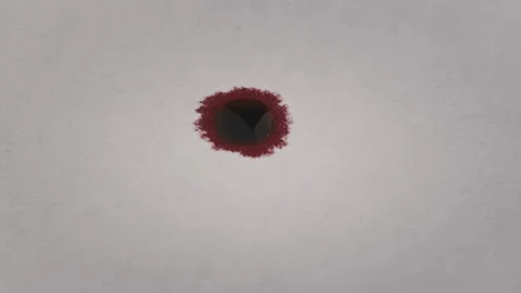 Red Drop of Ink Falls on a White Paper and Absorbed, Macro Shot Stock Footage 200996415