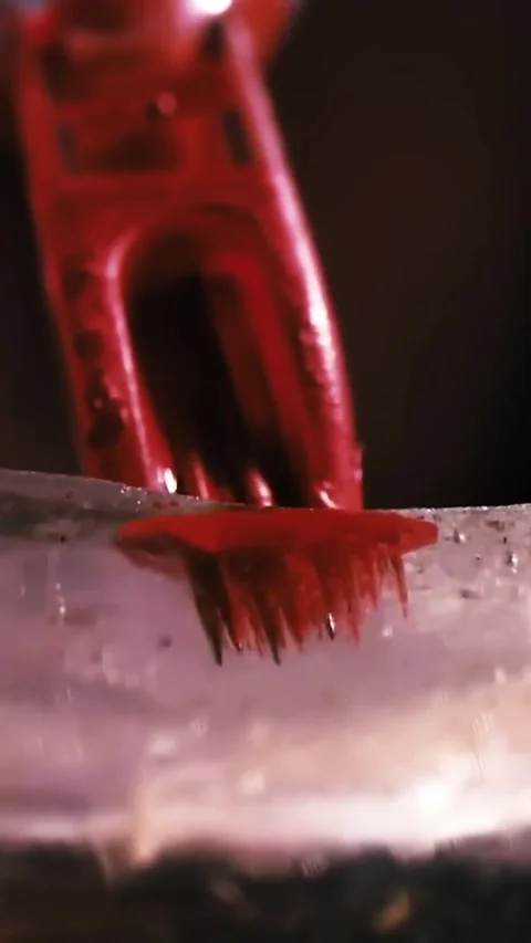 Red droplets on a transparent surface 動画素材 333824756