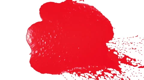 Red drops falling on white screen. syrup Stock Footage