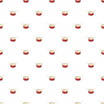 Red drum and drumsticks pattern Stock Illustration