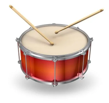 Red drum with drumsticks Stock Illustration