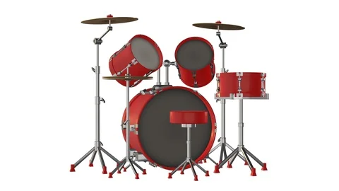 Red drums rotating loop Stock Footage 89659918