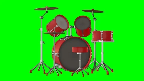 Red drums rotating loop Stock Footage 89661350