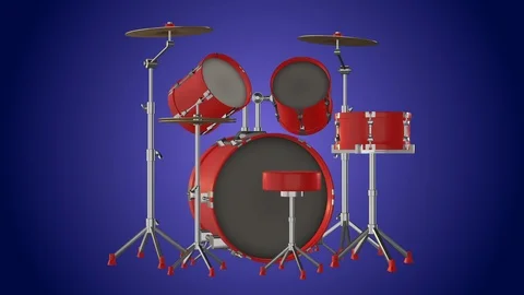 Red drums rotating loop Video stock 89661475