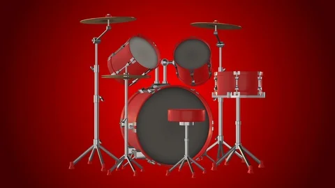 Red drums rotating loop Stock Footage 89661579