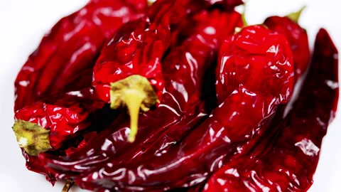 Red dry chili pepper background. Clean red chilly pepper background. Stock Footage 165050414