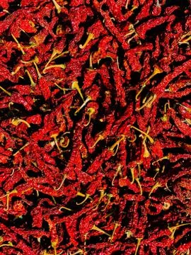 Red dry chilli background Foto stock