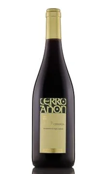 Red dry wine Cerro Anon Crianza Rioja 2009 Stock Photos