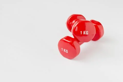 Red dumbbell Stock Photos