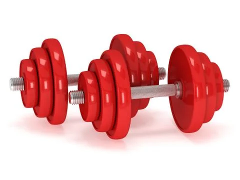 Red Dumbbells Stock-Illustration