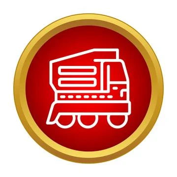 Red dump truck icon representing heavy construction Stock Illustration
