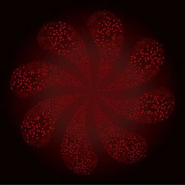 Red Dust Particles Icon Curl Flower Stock Illustration