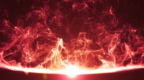 Red dust particles with light burst elegant abstract background Illustrazione stock