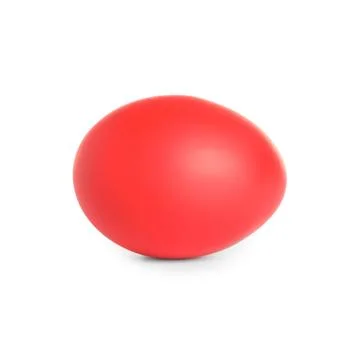 Red dyed Easter egg on white background 스톡 사진