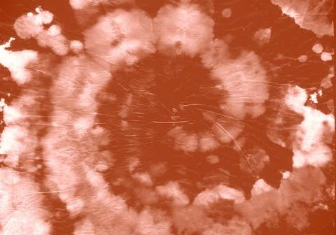 Red Dyeing Pattern. Abstract Circle Kaleidoscope. Stock Illustration