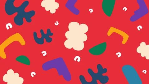 Red dynamic doodle background Stock Illustration