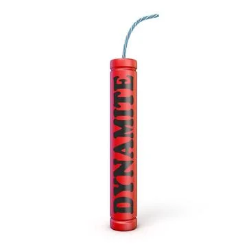 Red dynamite 3D rendering illustration on white background Red dynamite 3D... 스톡 사진