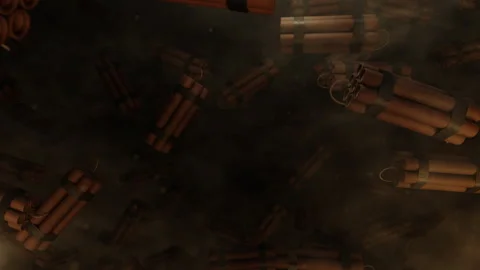 Red Dynamite Cluster Of Bombs 01 4K Stock Footage 306266395