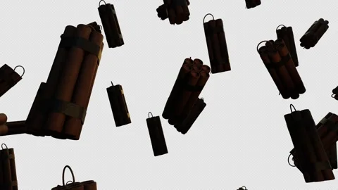 Red Dynamite Cluster Of Bombs Alpha 01 4K 스톡 동영상 306266519