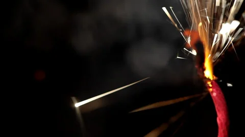 Red Dynamite Fuse burning on black Stock Footage 36645518