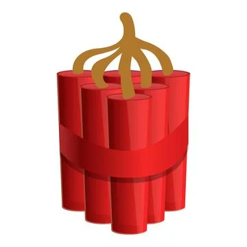 Red dynamite icon, cartoon style 스톡 일러스트