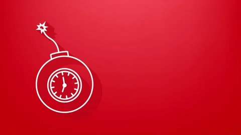 Red dynamite pack with electric time bomb, TNT. Motion graphics. Stock Footage 158813481