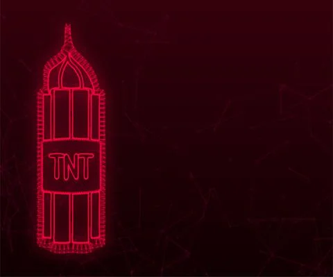 Red dynamite pack with electric time bomb, TNT. Vector illustration 스톡 일러스트