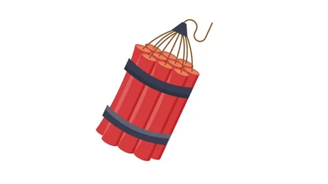 A red dynamite stick topped with a yellow star, symbolizing excitement or c.. 動画素材 332461487