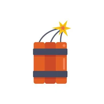 Red dynamite sticks with burning wick on white background 스톡 일러스트